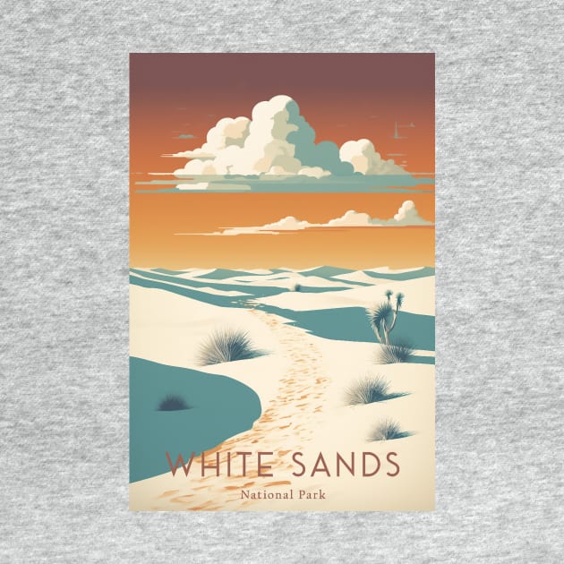 White Sands National Park Travel Poster by GreenMary Design